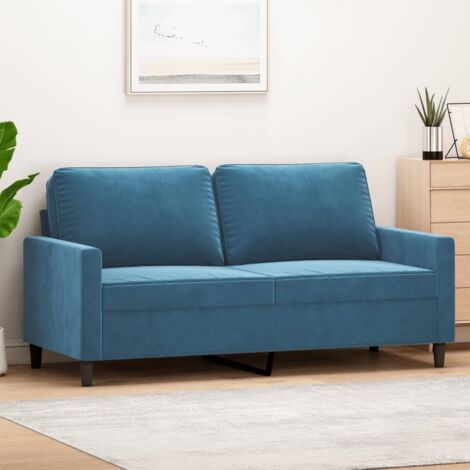 Divano a 2 Posti Blu 140 cm in Velluto vidaXL 690214