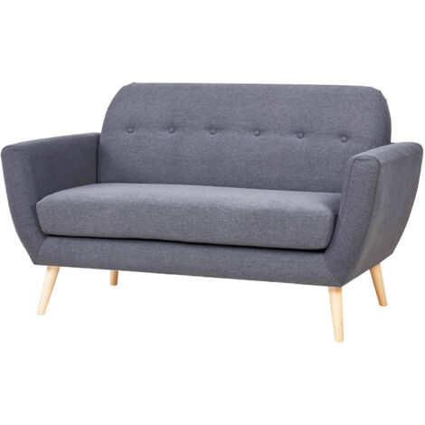 DIVANO A 2 POSTI BURTON CON BOTTONI 147 X 79 X H86 CM IN COLORE GRIGIO SCURO