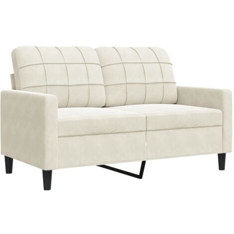 Divano a 2 Posti crema 120 cm in Velluto vidaXL 547948