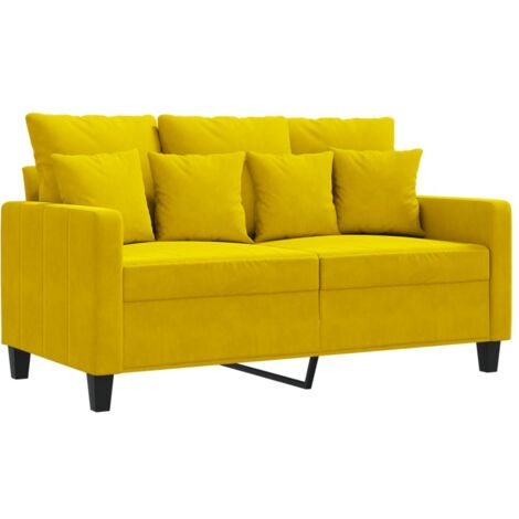 Divano a 2 Posti giallo 120 cm in Velluto vidaXL 861211
