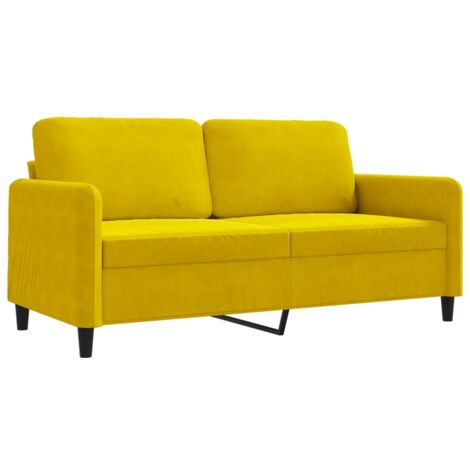 Divano a 2 Posti giallo 140 cm in Velluto vidaXL 189579