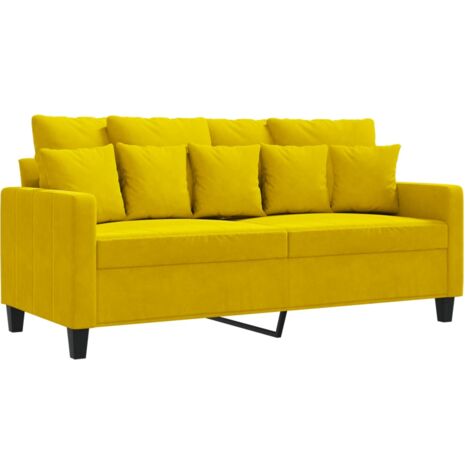 Divano a 2 Posti giallo 140 cm in Velluto vidaXL 791609