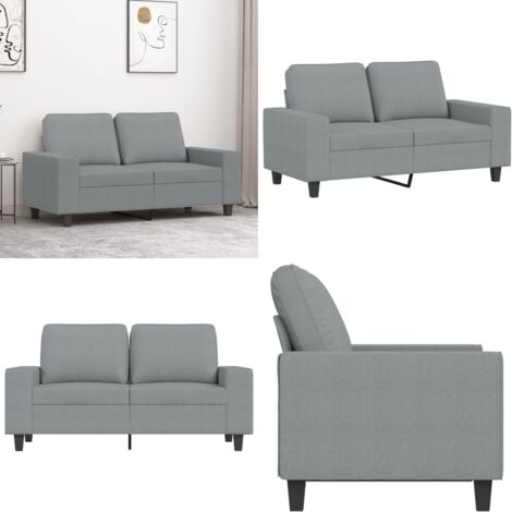 Divano a 2 Posti Grigio Chiaro 120 cm in Tessuto - Divano in tessuto - Divano grigio chiaro