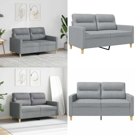 Divano a 2 Posti Grigio Chiaro 120 cm in Tessuto - Divano in tessuto - Divano grigio chiaro
