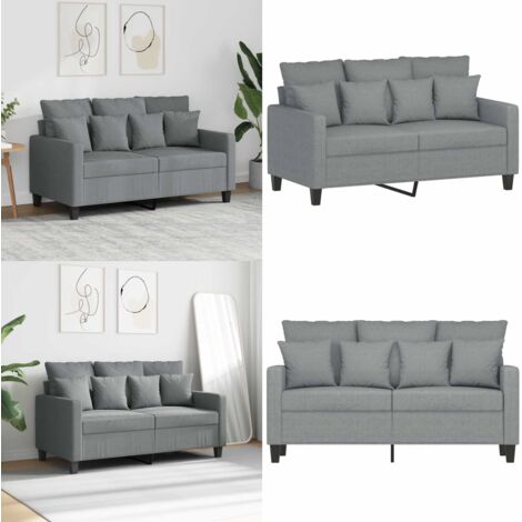 Divano a 2 Posti Grigio Chiaro 120 cm in Tessuto - Divano in tessuto - Divano moderno