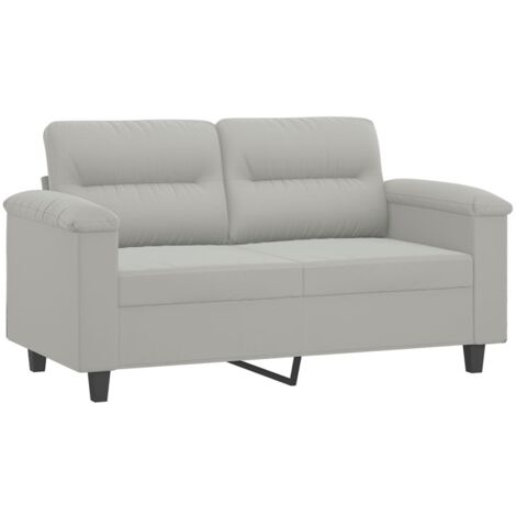 Divano a 2 Posti Grigio Chiaro 120 cm in Tessuto Microfibra vidaXL