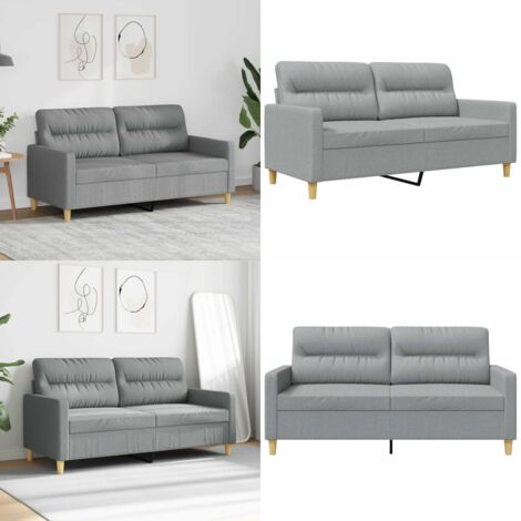 Divano a 2 Posti Grigio Chiaro 140 cm in Tessuto - Divano in tessuto - Divano grigio chiaro