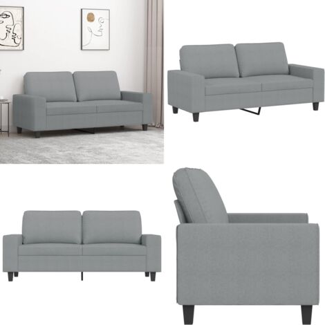 Divano a 2 Posti Grigio Chiaro 140 cm in Tessuto - Divano in tessuto - Divano grigio chiaro