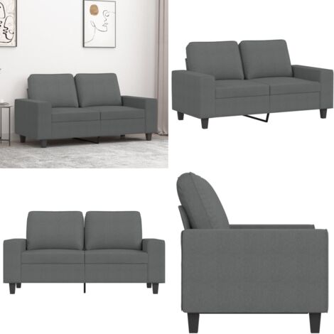 Divano a 2 Posti Grigio Scuro 120 cm in Tessuto - Divano in tessuto - Divano grigio scuro