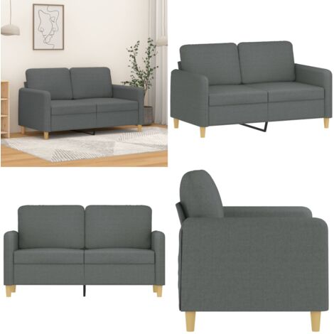 Divano a 2 Posti Grigio Scuro 120 cm in Tessuto - Divano in tessuto - Divano grigio scuro