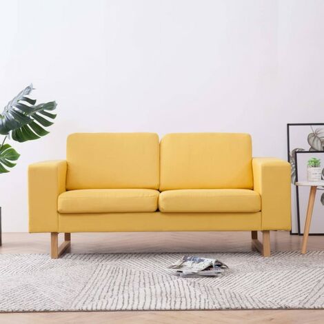 Divano 2 posti in tessuto giallo dallo stile scandinavo mod. Emily5