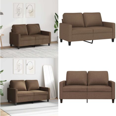 Divano a 2 Posti Marrone 120 cm in Tessuto - Divano in tessuto - Divano marrone