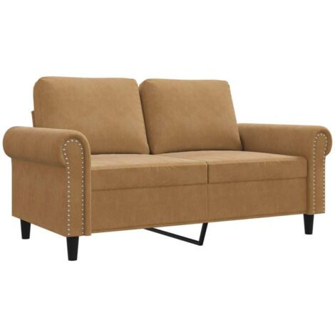 Divano a 2 Posti marrone 120 cm in Velluto vidaXL 281282