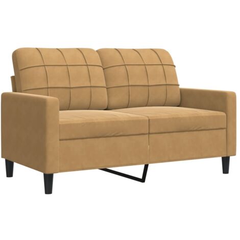 Divano a 2 Posti marrone 120 cm in Velluto vidaXL 614438
