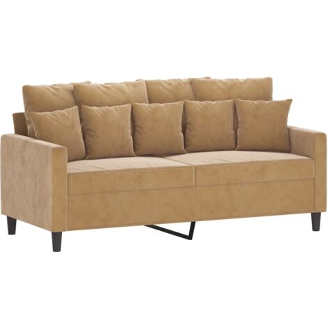 Divano a 2 Posti Marrone 140 cm in Velluto vidaXL 786196
