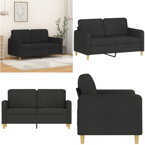 Divano a 2 Posti Nero 120 cm in Tessuto - Divano in tessuto - Divano nero