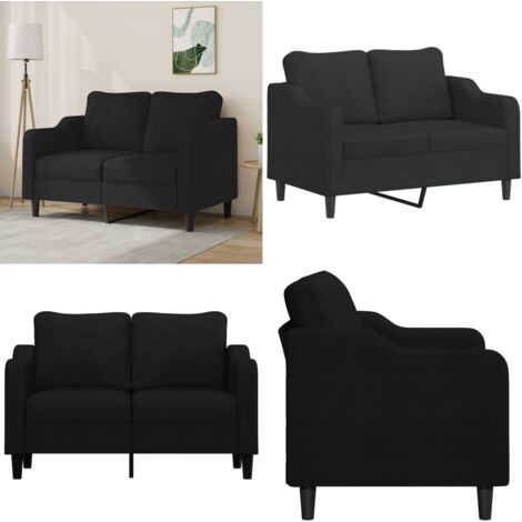 Divano a 2 Posti Nero 120 cm in Tessuto - Divano in tessuto - Divano nero