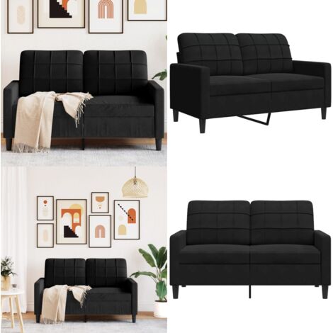 Divano a 2 Posti Nero 120 cm in Velluto - Divano in velluto - Divano relax