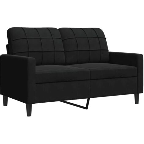 Divano a 2 Posti Nero 120 cm in Velluto vidaXL 614613