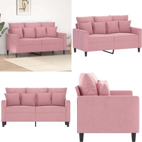 Divano a 2 Posti Rosa 120 cm in Velluto - Divano Rosa - Divano in Velluto