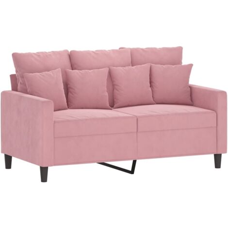 Divano a 2 Posti Rosa 120 cm in Velluto vidaXL 342497