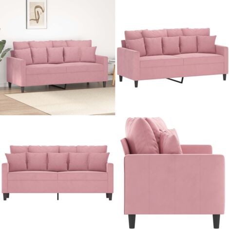 Divano a 2 Posti Rosa 140 cm in Velluto - Divano a due posti - Velluto