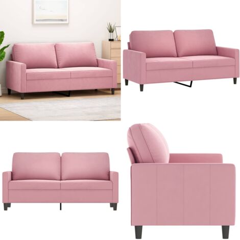 Divano a 2 Posti Rosa 140 cm in Velluto - Divano Rosa - Divano in Velluto