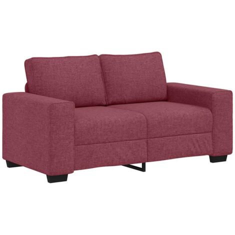 Divano a 2 Posti Rosso Vino 120 cm in Tessuto vidaXL