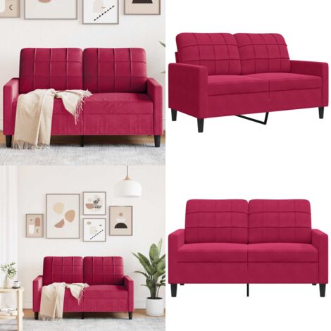 Divano a 2 Posti Rosso Vino 120 cm in Velluto - Divano in velluto - Divano relax