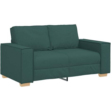 Divano a 2 posti Verde scuro 120 cm in tessuto vidaXL
