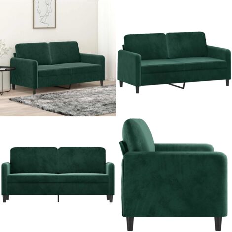 Divano a 2 Posti Verde Scuro 140 cm in Velluto - Divano in velluto - Divano verde scuro