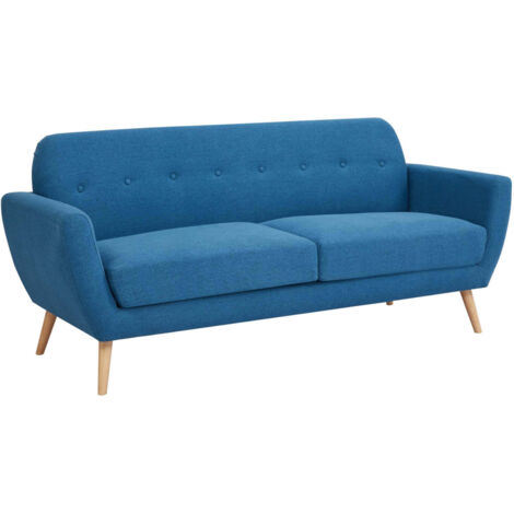 DIVANO A 3 POSTI BURTON CON BOTTONI IN COLORE BLU 193 X 79 X H86 CM