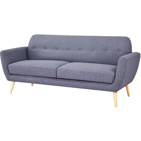 DIVANO A 3 POSTI BURTON CON BOTTONI IN COLORE GRIGIO SCURO 193 X 79 X H86 CM