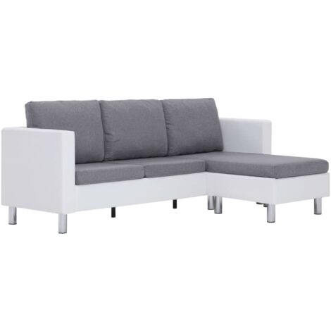 Festnight Divano Letto con Braccioli Grigio in Similpelle,Divano Letto 3 Posti,Divano Letto in Ecopelle Grigio Moderno,Divano Letto Soggiorno