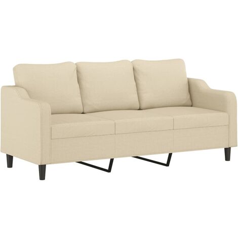 Divano a 3 Posti Crema 180 cm in Tessuto vidaXL 439866