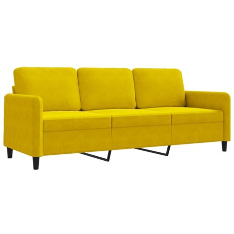 Divano a 3 Posti Giallo 180 cm in Velluto vidaXL 152451