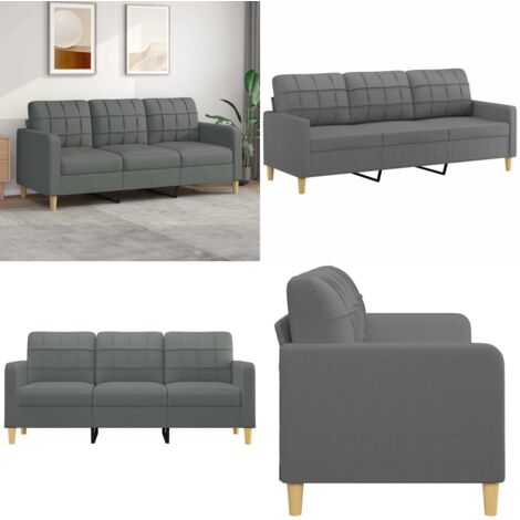 Divano a 3 Posti Grigio Chiaro 180 cm in Tessuto - Divano in tessuto - Divano moderno