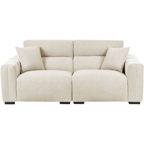 Divano a 3 posti in tessuto con cuscini Rivestimenti resistenti all'acqua morbido Beige chiaro Fauskan