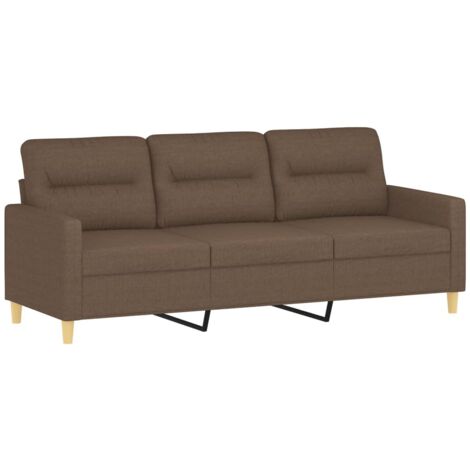 Divano a 3 Posti Marrone 180 cm in Tessuto vidaXL 429366