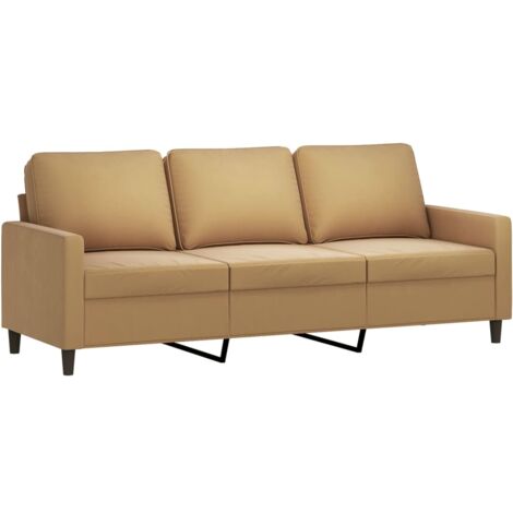 Divano a 3 Posti Marrone 180 cm in Velluto vidaXL 495120
