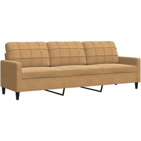 Divano a 3 Posti Marrone 210 cm in Velluto vidaXL 212138