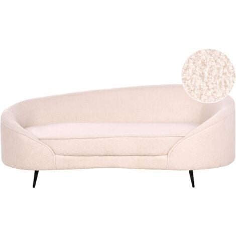Divano a 3 posti tessuto bouclè curvo stile glamour beige chiaro Savar