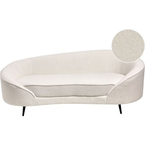 Divano a 3 posti velluto curvo stile glamour bianco Savar