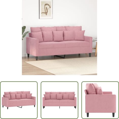 Divano a due posti -  Divano a 2 Posti Rosa 140 cm in Velluto