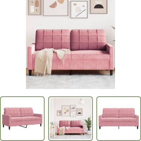 Divano a due posti -  Divano a 2 Posti Rosa 140 cm in Velluto