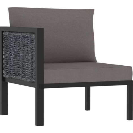 Divano ad Angolo Modulare Bracciolo Destro Polyrattan Antracite vidaXL