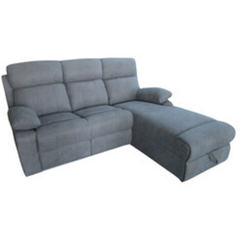 DIVANO ANGOLARE 3P RECLINER PENISOLA SX GRIGIO