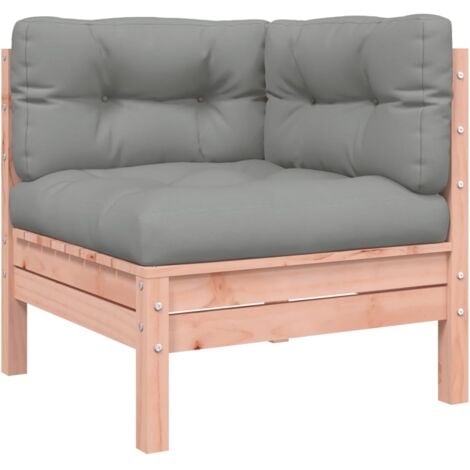 vidaXL Divano Angolare da Giardino con Cuscini Legno Massello Douglas