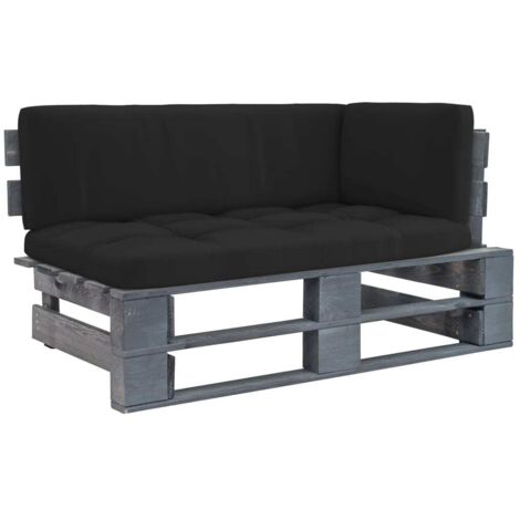 Divano Angolare da Giardino Pallet Legno Pino Impregnato Grigio vidaXL
