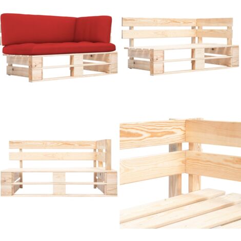 Divano Angolare da Giardino su Pallet Legno di Pino Impregnato - Divano angolare - Divano su pallet